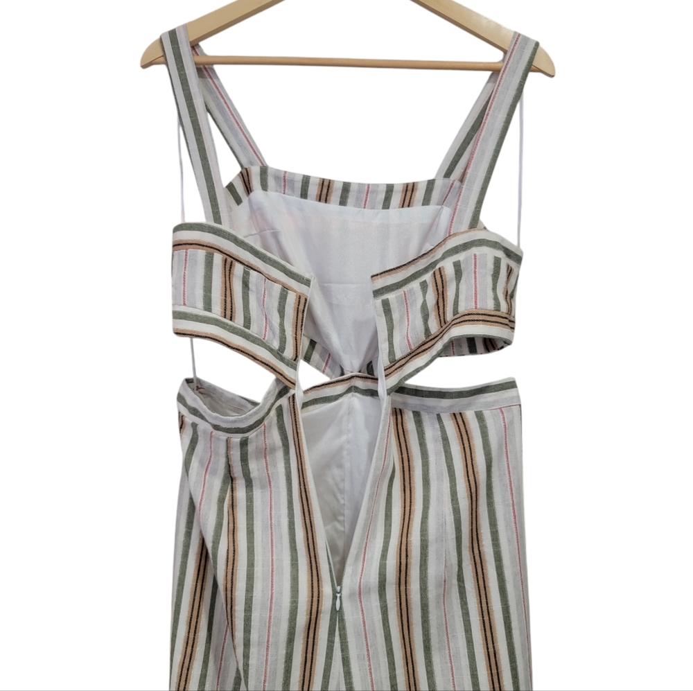 Talulah Striped Wide Leg Jumpsuit Side Cutouts Coastal Lightweight Women… - Picture 14 of 17